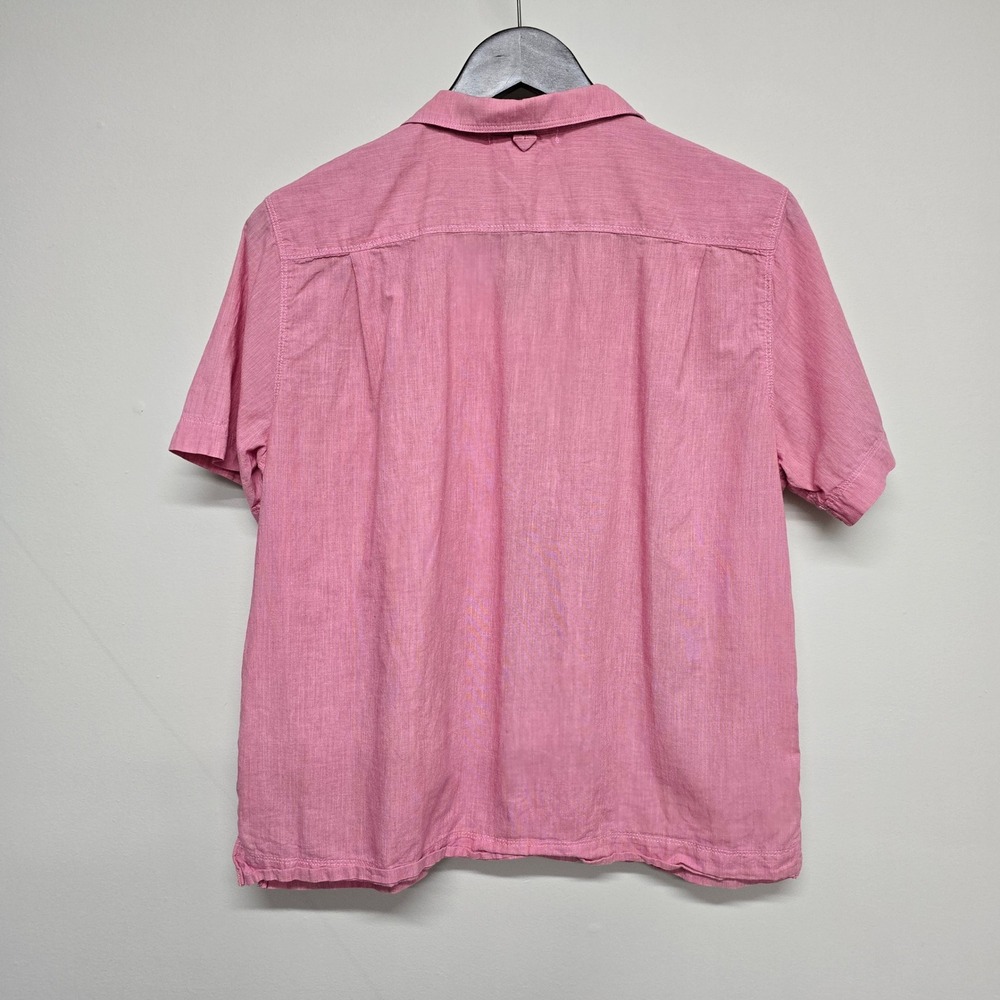 Alex Mill Wash & Go Shirt Womens L Pink Cotton Short Sleeve Camp Collar Casual - Picture 4 of 11